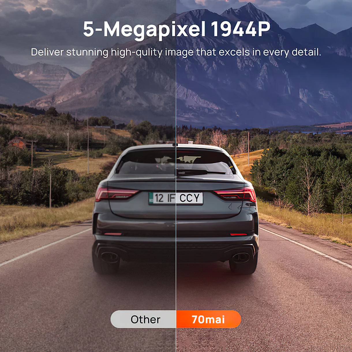 Autojen etu- ja takakamera 70mai Dash Cam A510, 3K, GPS, Wi-Fi, 2 tuuman näyttö