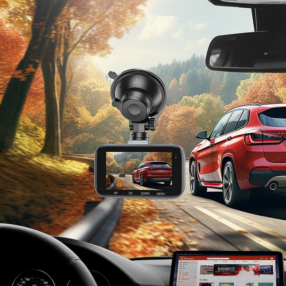HOCO Driving DV6, 1080P, 3-tuumainen näyttö, etu- ja takapuolen autokamera 