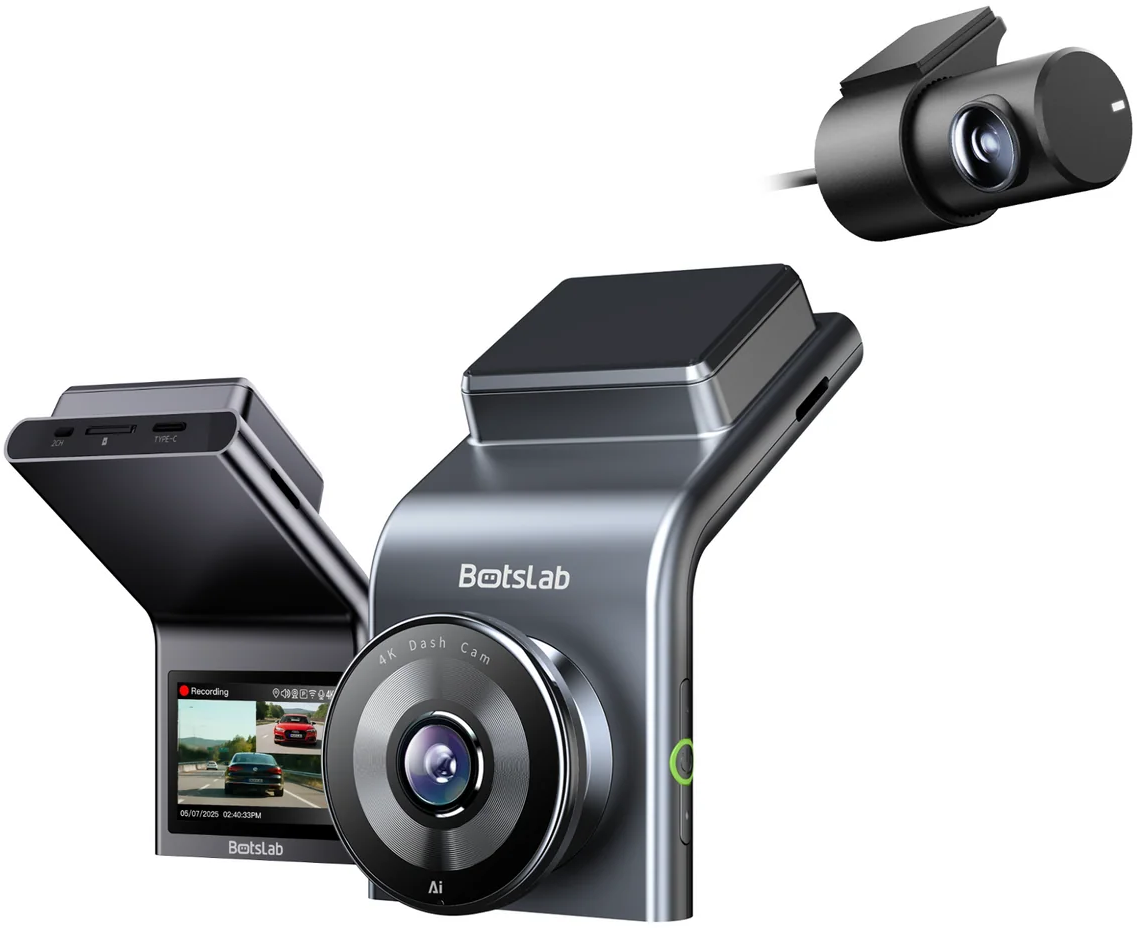 Etu- ja takakamera Botslab G300H Plus, 4K, Wi-Fi, GPS, 2,4 tuuman näyttö