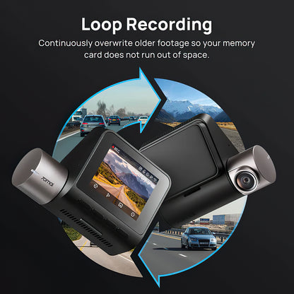 Autojen etu- ja takakamera 70mai Dash Cam A510, 3K, GPS, Wi-Fi, 2 tuuman näyttö