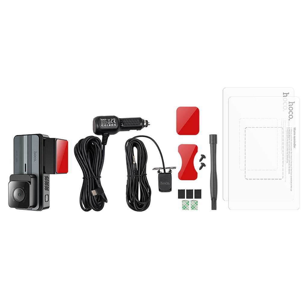 HOCO DV12 Etu- ja Takakamera, 2K, Wi-Fi, GPS, 3.69 tuuman näyttö