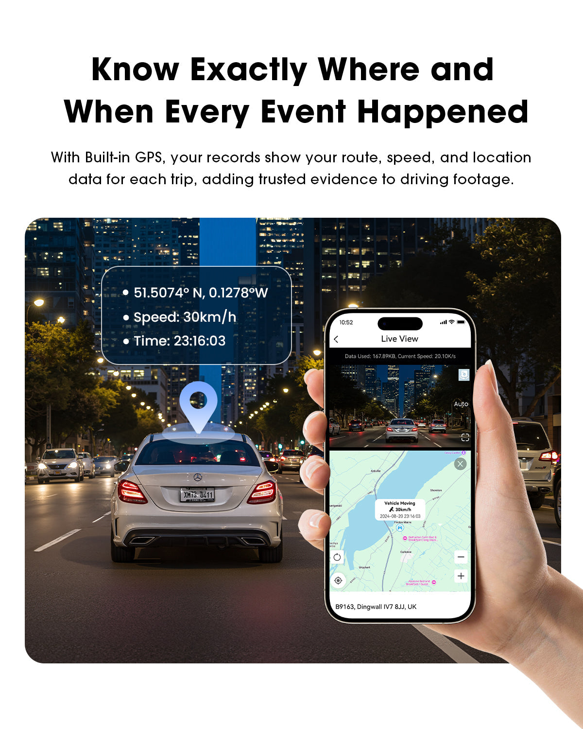 DDPAI N5 Dual 2026 etu- ja takakamera autoon, 4K, Wi-Fi, GPS, AI