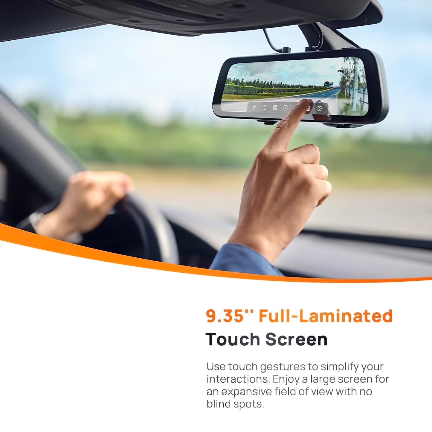 Autojen Etu- ja Takakamera 70mai Dash Cam S500, 3K, Wi-Fi, Näyttö 9.35 tuumaa