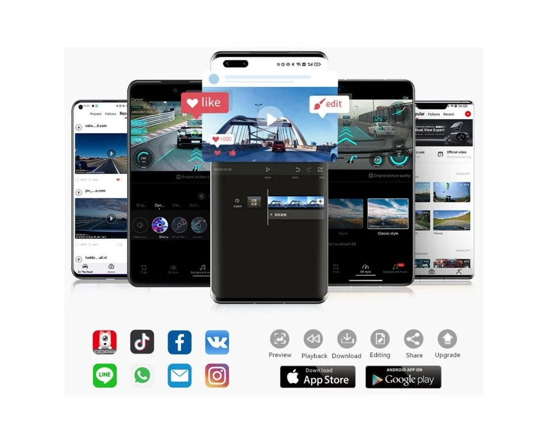 Etu- ja takakamera DDPAI mola N3 Pro 2026, 1600P, Wi-Fi
