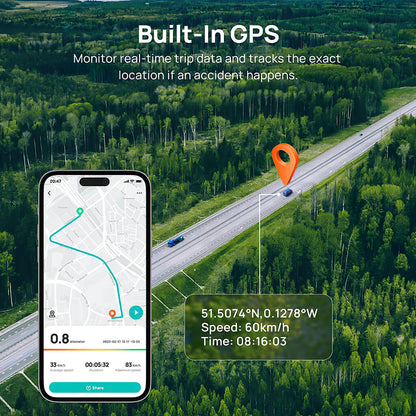 Autojen etu- ja takakamera 70mai Dash Cam A510, 3K, GPS, Wi-Fi, 2 tuuman näyttö