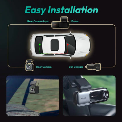 Botslab G980H Auton etukamera Botslab G980H, 4K, Wi-Fi, GPS, 2,45 tuuman näyttö 