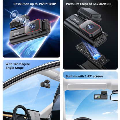 Yesido KM21 -autokamera, 1080P, Wi-Fi, 1.47 tuuman näyttö