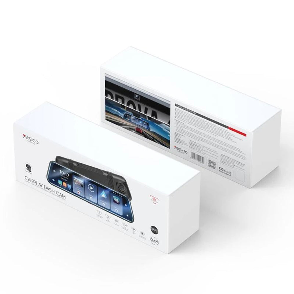 Yesido KM24 Autokamera Carplay / Android Auto, 4K, 9.66 tuuman näyttö