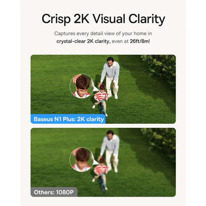 Baseus N1 Plus Surveillance Camera, Wi-Fi, 2K, IP67, Outdoor, White S0TV022132