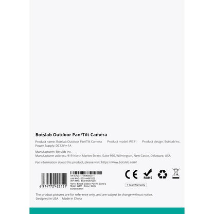 Valvontakamera Botslab W311, Wi-Fi, 2K, IP66, ulkona 