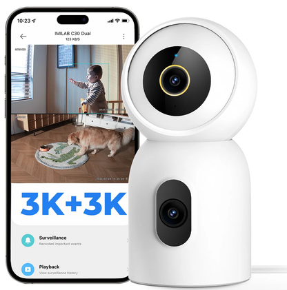 iMILAB C30 Dual -valvontakamera, Wi-Fi, 3K, sisäkäyttöön, CMSXJ111A