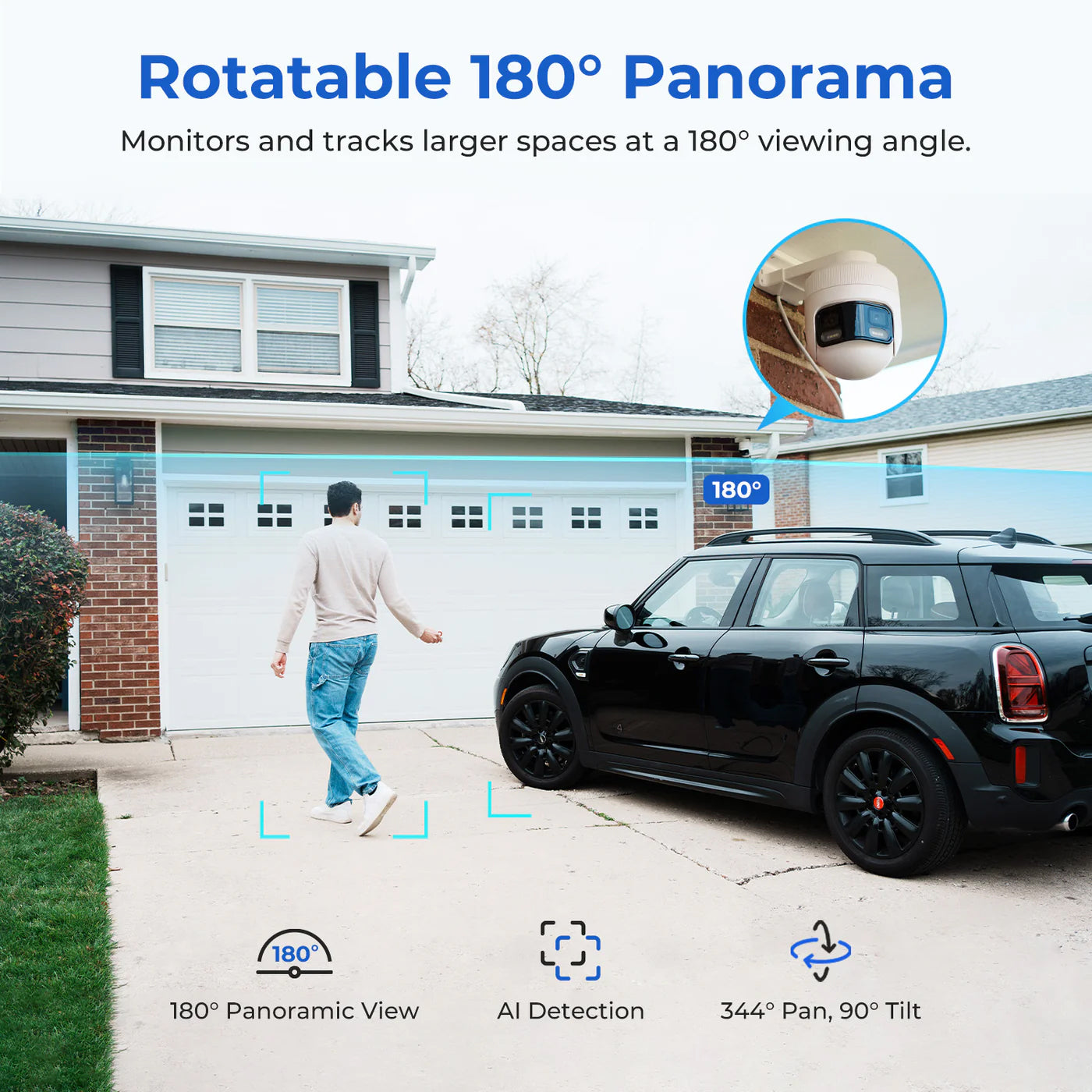 Valvontakamera iMILAB EC6 Panorama, Wi-Fi, 3.5K, IP66, Ulkokäyttöön CMSXJ115A