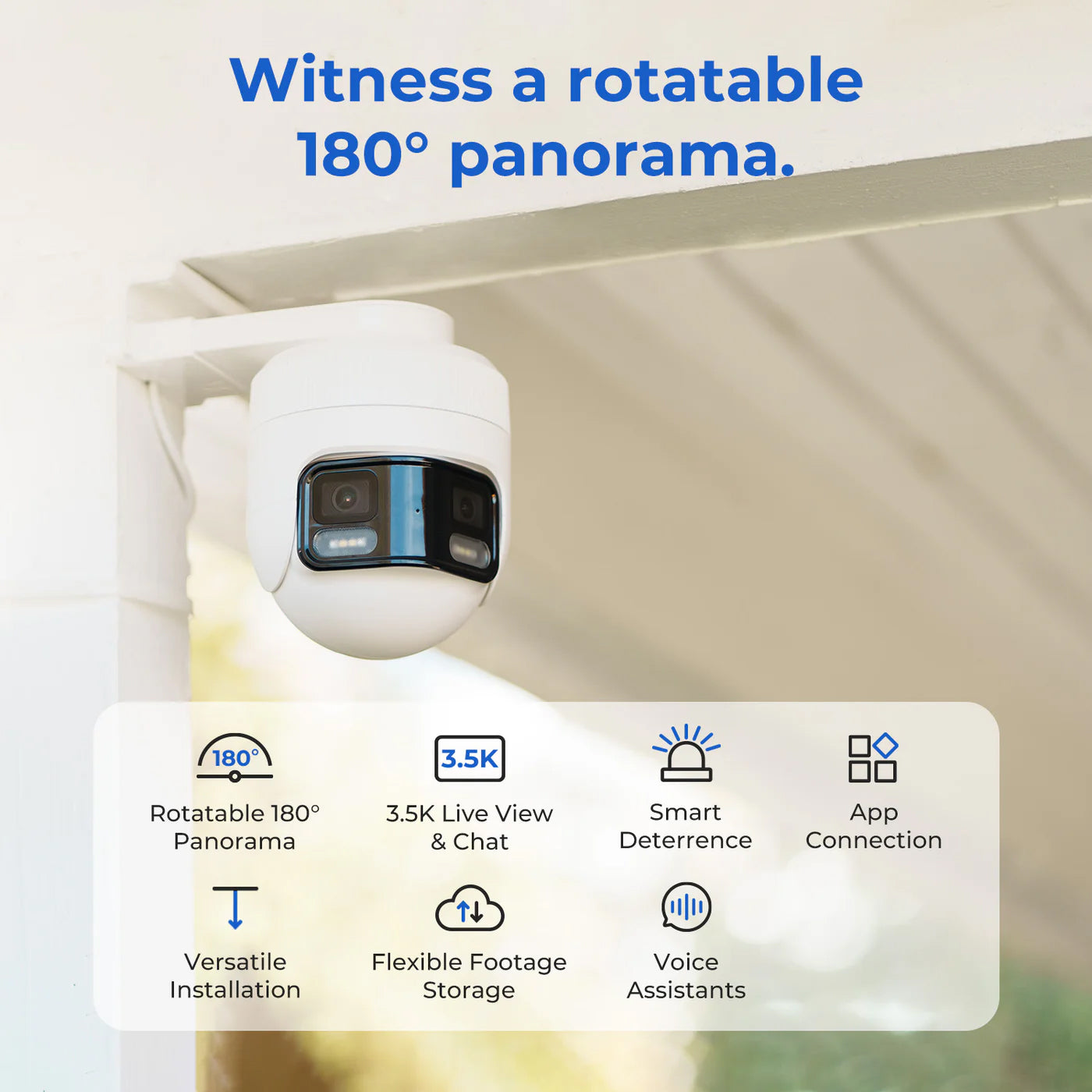 Valvontakamera iMILAB EC6 Panorama, Wi-Fi, 3.5K, IP66, Ulkokäyttöön CMSXJ115A