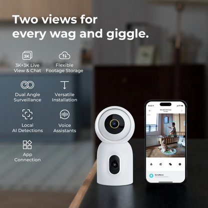 iMILAB C30 Dual -valvontakamera, Wi-Fi, 3K, sisäkäyttöön, CMSXJ111A