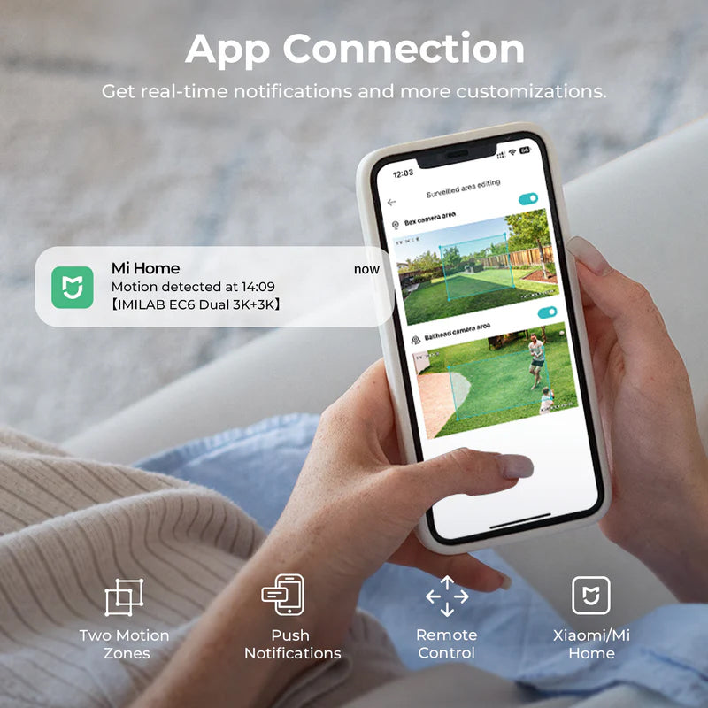 Valvontakamera iMILAB EC6 Dual, Wi-Fi, 3K, IP66, Ulkokäyttöön CMSXJ68A