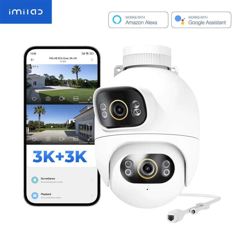 Valvontakamera iMILAB EC6 Dual, Wi-Fi, 3K, IP66, Ulkokäyttöön CMSXJ68A