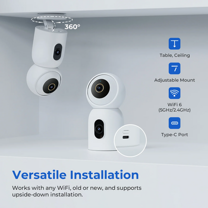 iMILAB C30 Dual -valvontakamera, Wi-Fi, 3K, sisäkäyttöön, CMSXJ111A