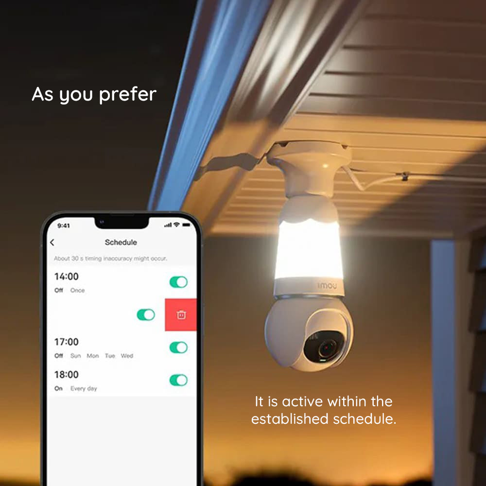 Imou Bulb -valvontakamera, Wi-Fi, 2K, Sisäkäyttöön, Valkoinen IPC-S6DP-5M0WEB-E27