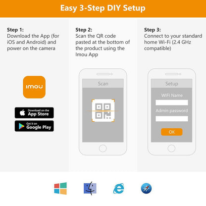 Imou Cruiser SE+ Surveillance Camera, Wi-Fi, 3K, IP66, Outdoor, White IPC-K7CP-5H1WE