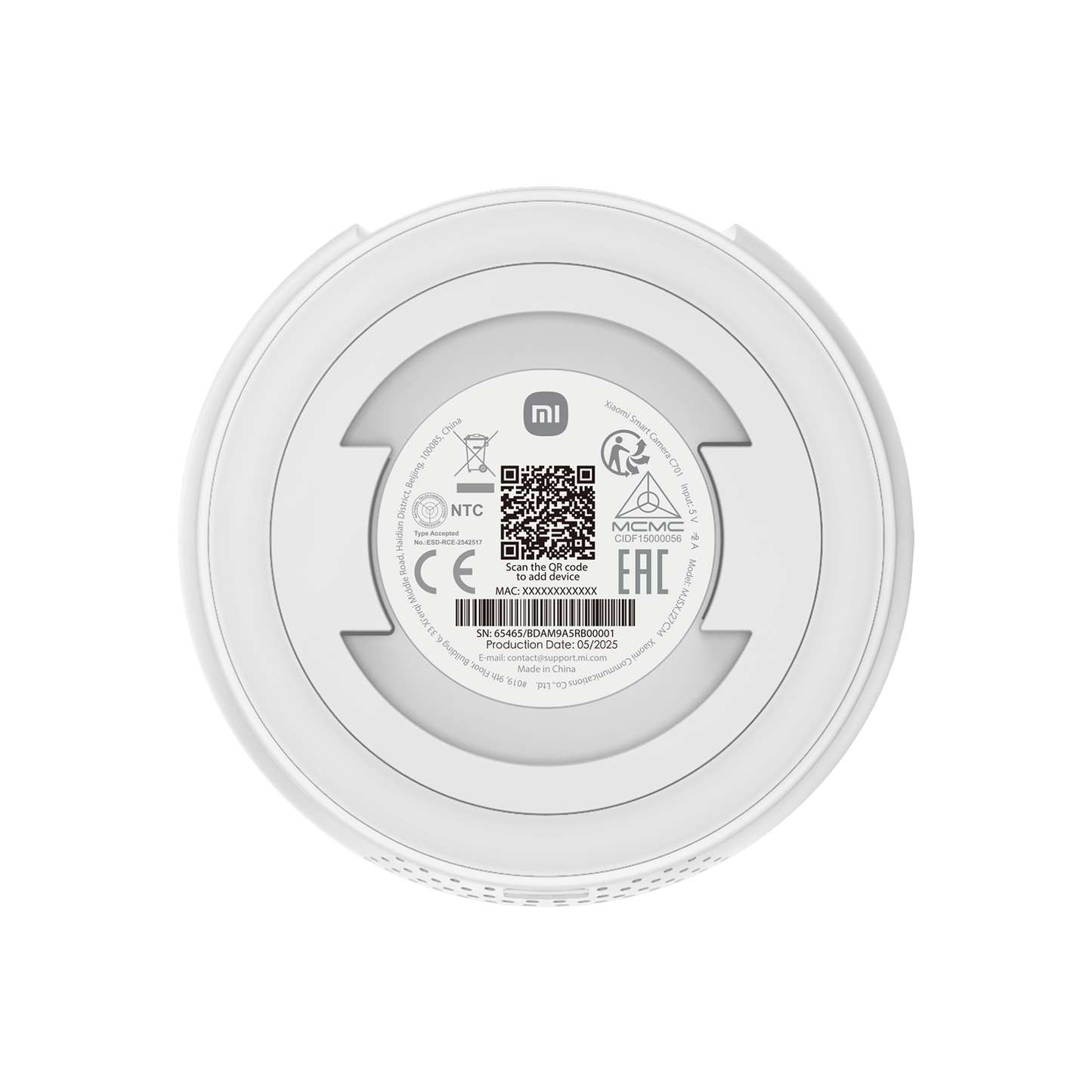 Xiaomi C701 valvontakamera, Wi-Fi, 4K, sisäkäyttöön BHR07X7EU