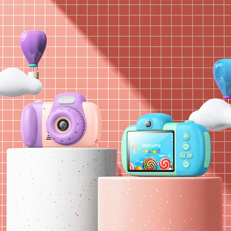 HOCO DV201 Kids -digitaalikamera, 1080P, 2MP, Sininen