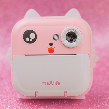 MaXlife MXPC-100 Kids -digikamera tulostustoiminnolla, vaaleanpunainen
