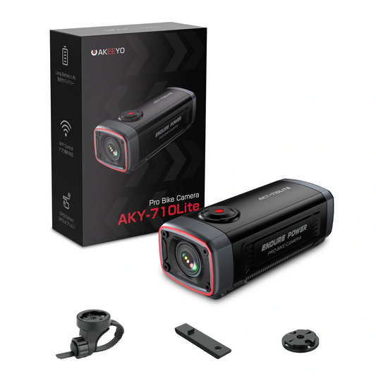 Akeeyo 710 Lite urheilukamera polkupyörälle / moottoripyörälle, 2K, Wi-Fi, musta