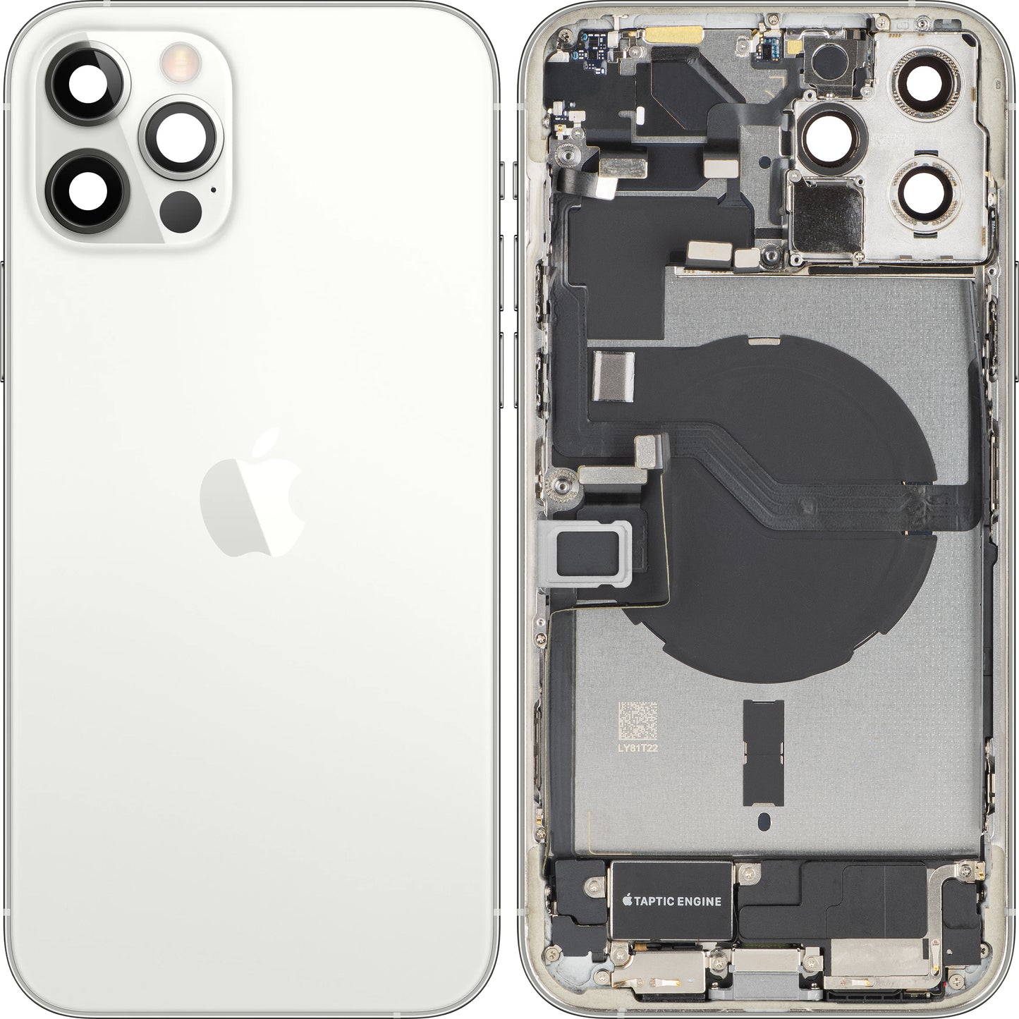 Apple iPhone 12 Pro Max Akkukansi, Keskiyksiköllä, Täydelliset Osat, Hopea, Swap