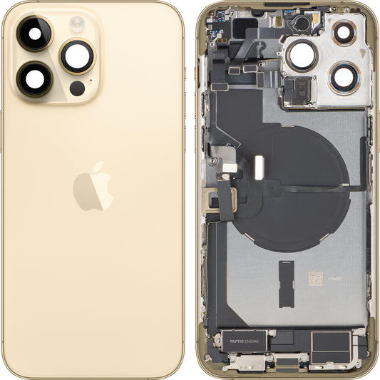 Apple iPhone 14 Pro Max akkukansi, keskikotelo mukana, täydelliset osat, kulta, vaihto