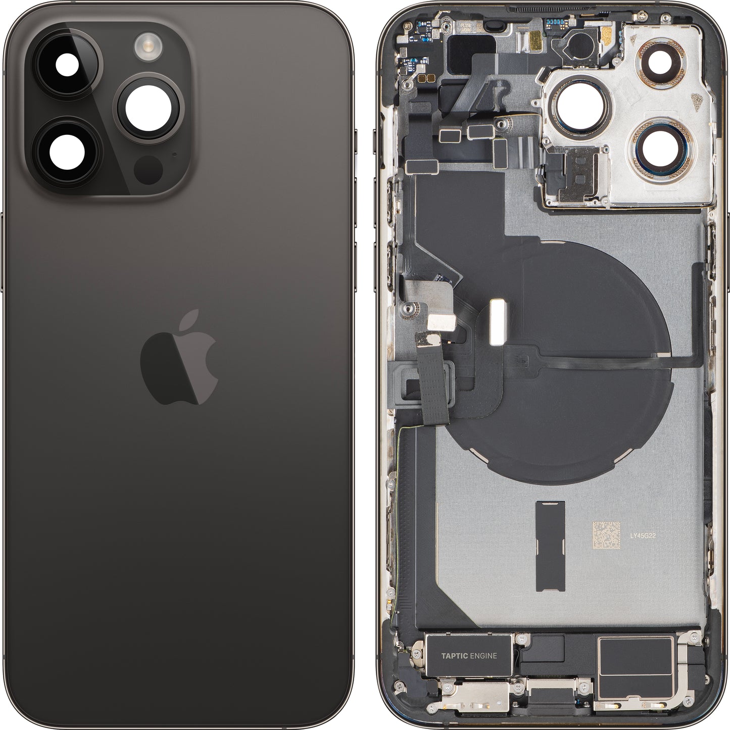 Apple iPhone 14 Pro Max Akkukansi, Keskiyksiköllä, Täydelliset Osat, Musta (Space Black), Vaihto