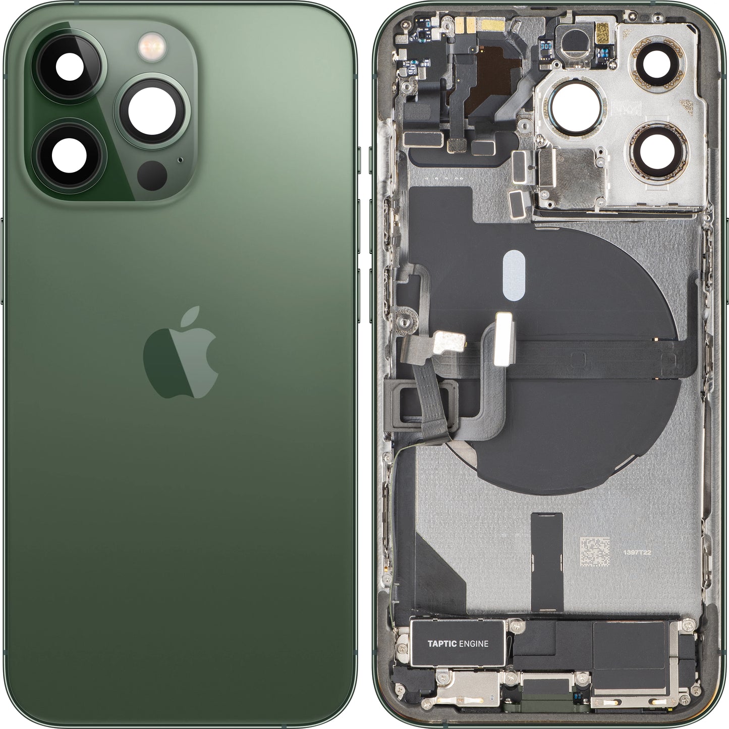 Apple iPhone 13 Pro akkukansi, keskikotelo mukana, täydelliset osat, vihreä (Alpine Green), Swap