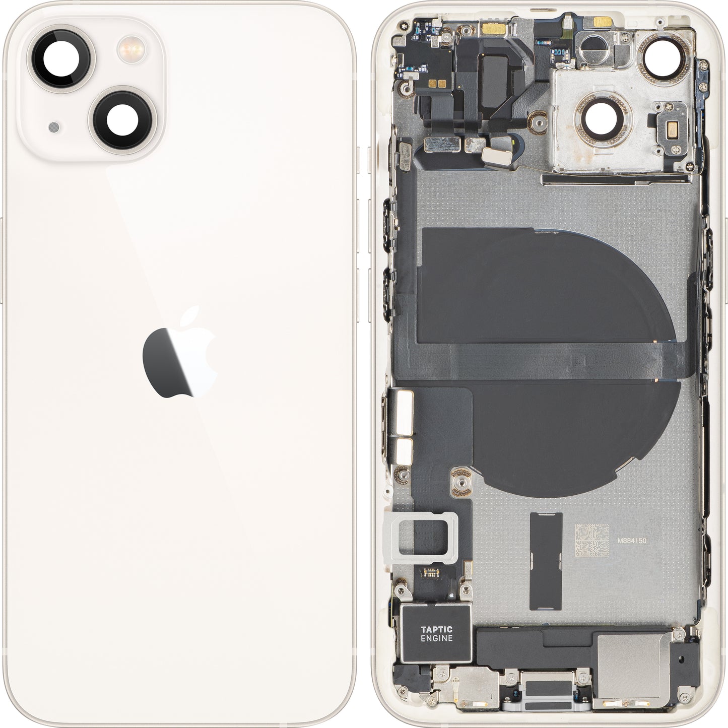 Apple iPhone 13 Akkukansi, Keski-Kotelo, Täydelliset Osat, Valkoinen (Starlight), Vaihto