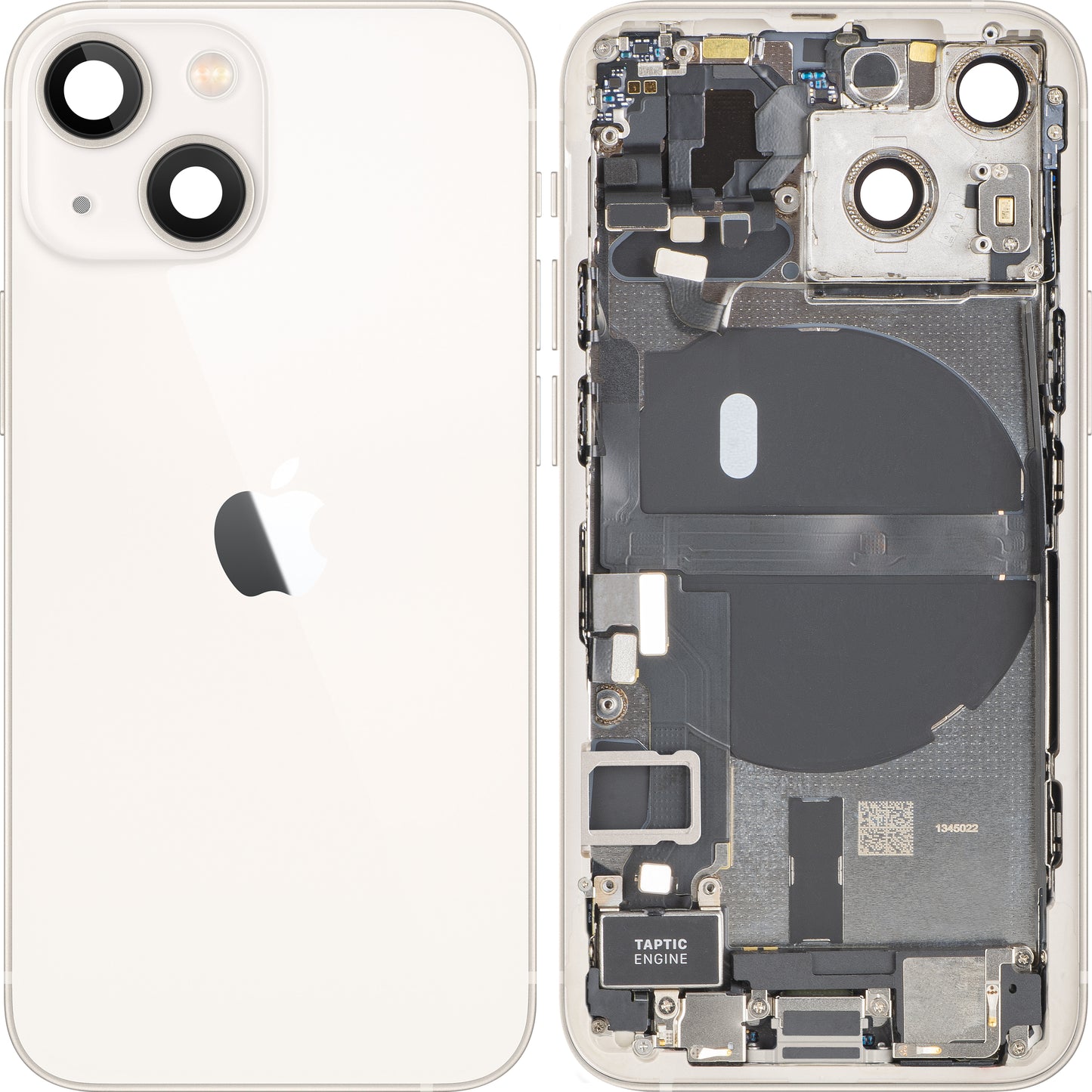 Apple iPhone 13 mini akkukansi, keskikotelo mukana, täydelliset osat, valkoinen (Starlight), vaihto