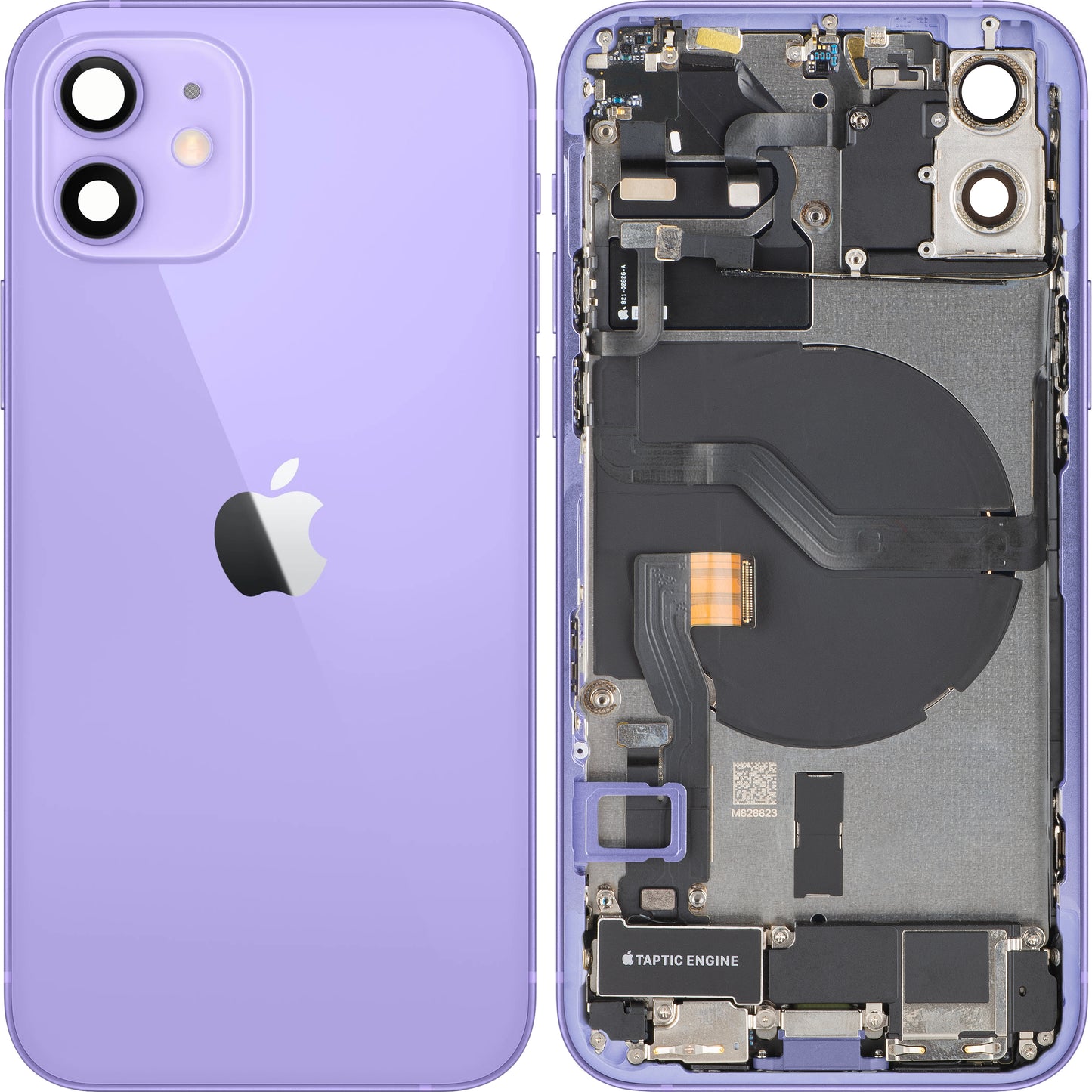 Apple iPhone 12 akkukansi, keskikotelo mukana, täydelliset osat, violetti, vaihto