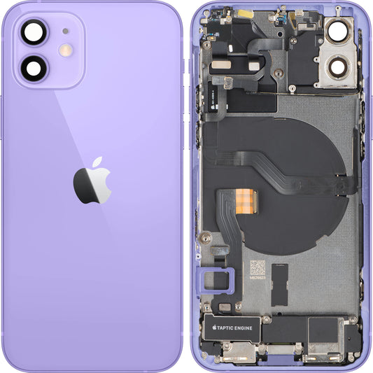 Apple iPhone 12 akkukansi, keskikotelo mukana, täydelliset osat, violetti, vaihto