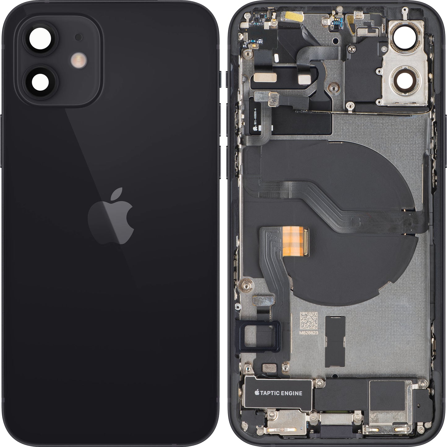Apple iPhone 12 Akkukansi, Keskiyksikön Kotelo, Täydelliset Osat, Musta, Vaihto