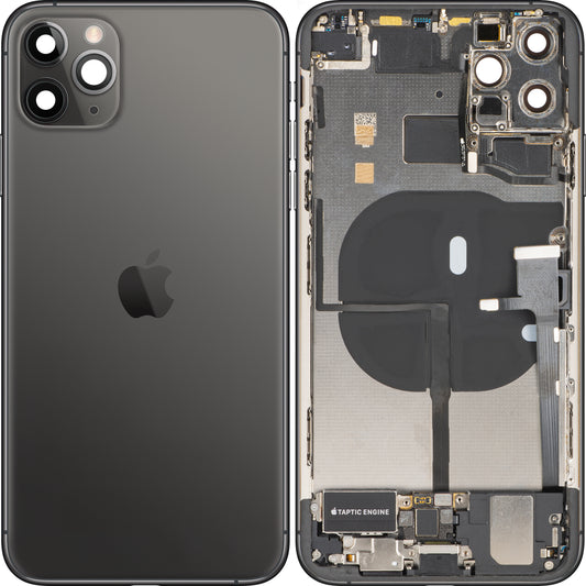 Apple iPhone 11 Pro Max -akun kansi, keskikuori, täydelliset osat, musta (Space Gray), vaihto