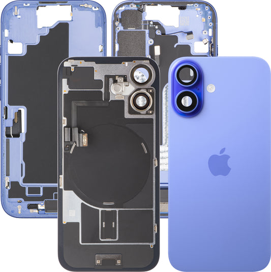 Apple iPhone 16 Akkukansi, Keskiyksiköllä, Täydelliset Osat, Ultramariinin Sininen (Ultramarine), Vaihto