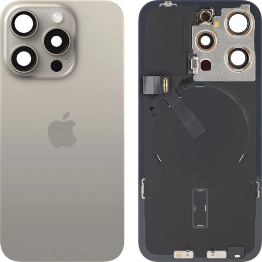 Apple iPhone 15 Pro -akun kansi, beige (luonnontitaani), vaihto