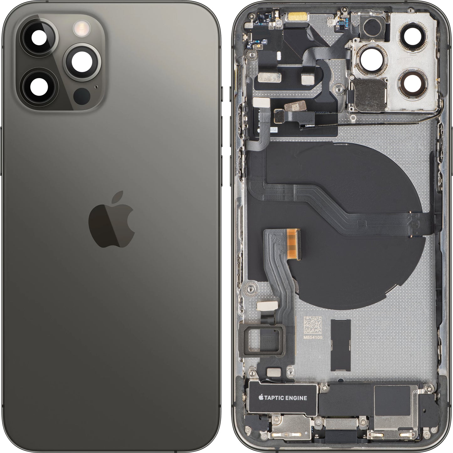 Apple iPhone 12 Pro Akkukansi, Keskiyksiköllä, Täydelliset Osat, Harmaa (Graphite), Swap