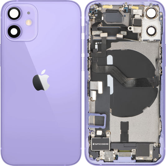 Apple iPhone 12 mini akkukansi, keskikotelo mukana, täydelliset osat, violetti, vaihto
