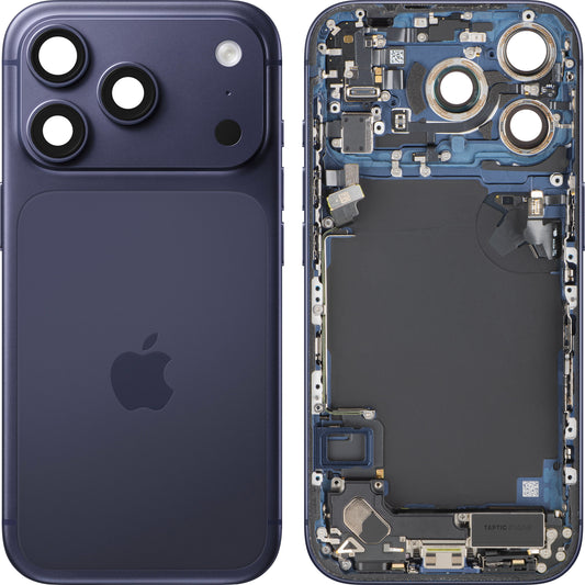 Apple iPhone 17 Pro Akkukansi, Keski runko, Täydelliset osat, Tummansininen (Deep Blue), Vaihto