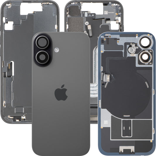 Apple iPhone 17 Akkukansi, Keski-Kotelo, Täydelliset Osat, Musta, Vaihto