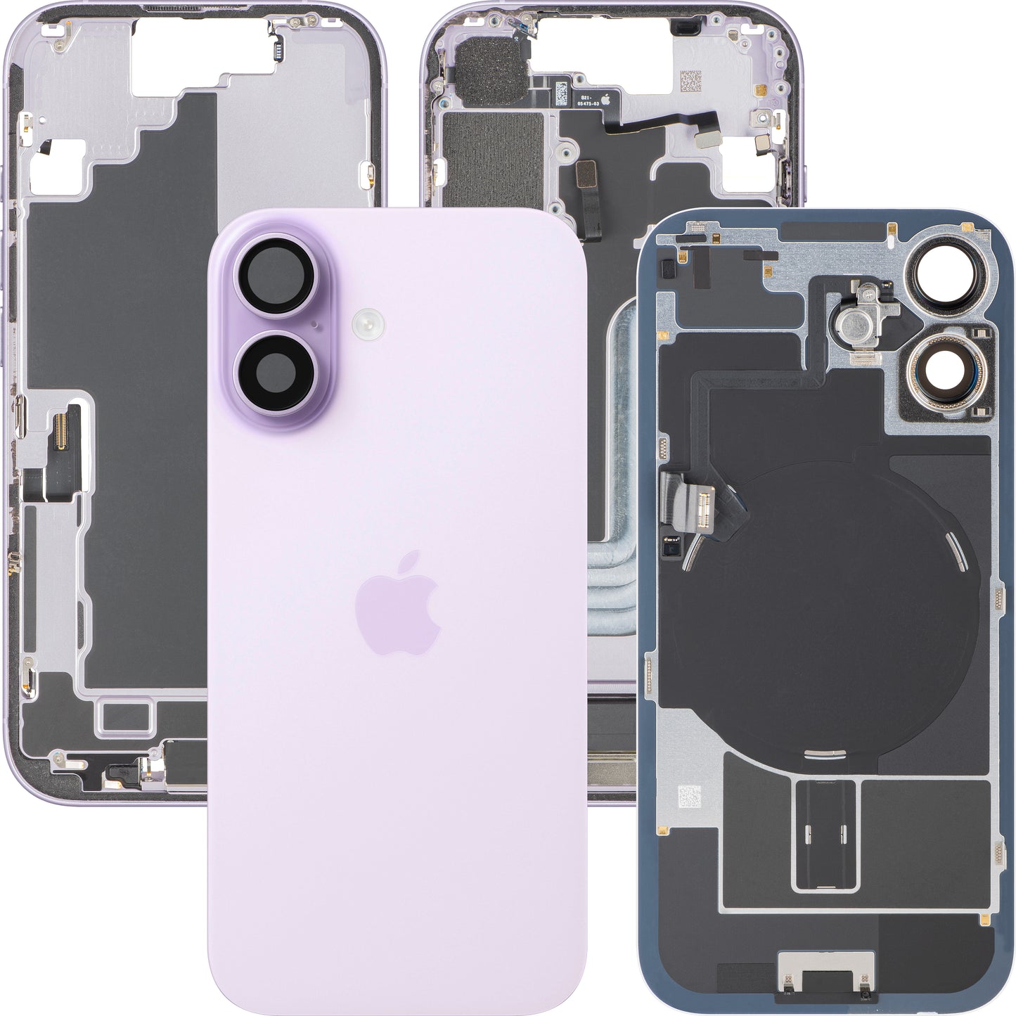 Apple iPhone 17 Akkukansi, Keski-Kotelo, Täydelliset Osat, Liila (Lavender), Vaihto