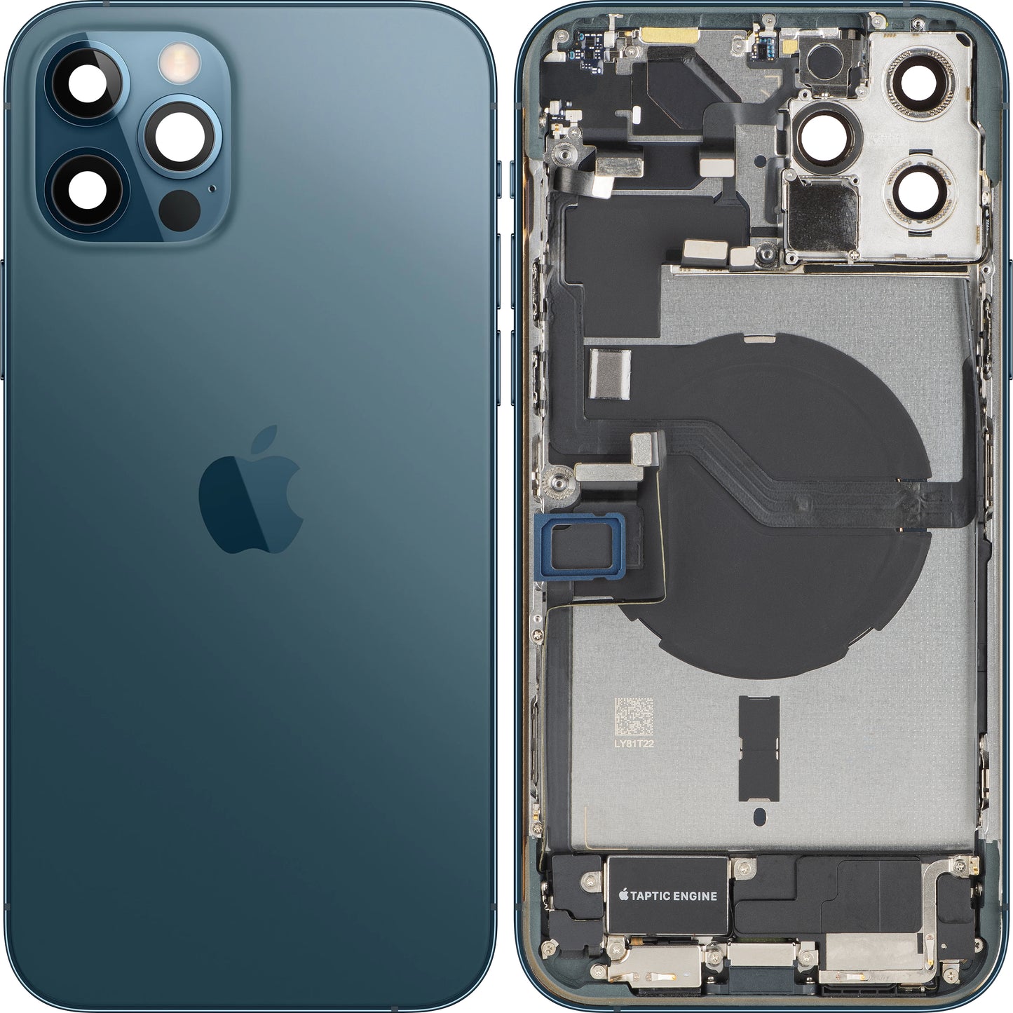 Apple iPhone 12 Pro Akkukansi, Keskiyksiköllä, Täydelliset Osat, Sininen (Pacific Blue), Vaihto