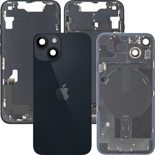 Apple iPhone 14 Akun kansi, Keskikuori, Täydelliset osat, Musta (Midnight), Vaihto