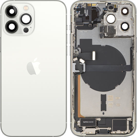 Apple iPhone 13 Pro Max -akun kansi, keskikuori, täydelliset osat, hopea, vaihto