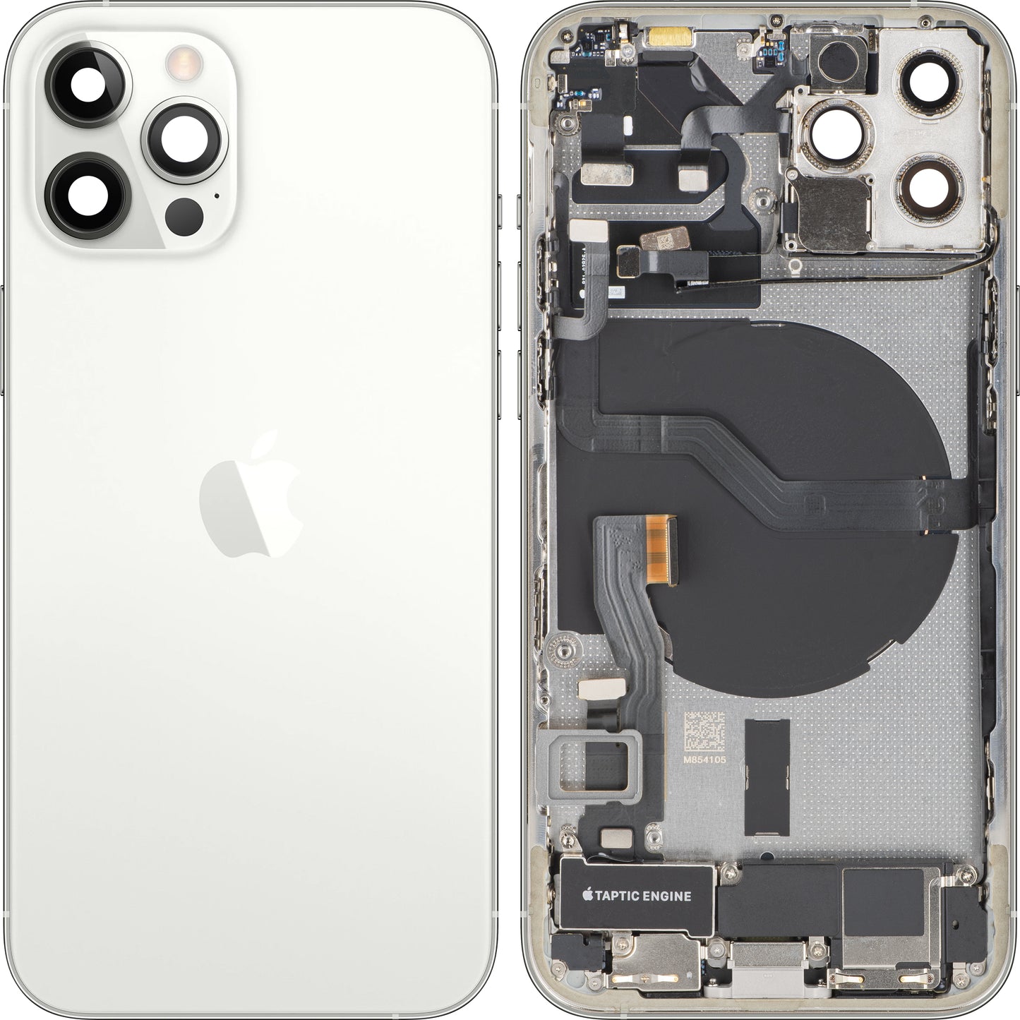 Apple iPhone 12 Pro -akun kansi, keskikuori, täydelliset osat, hopea, vaihto