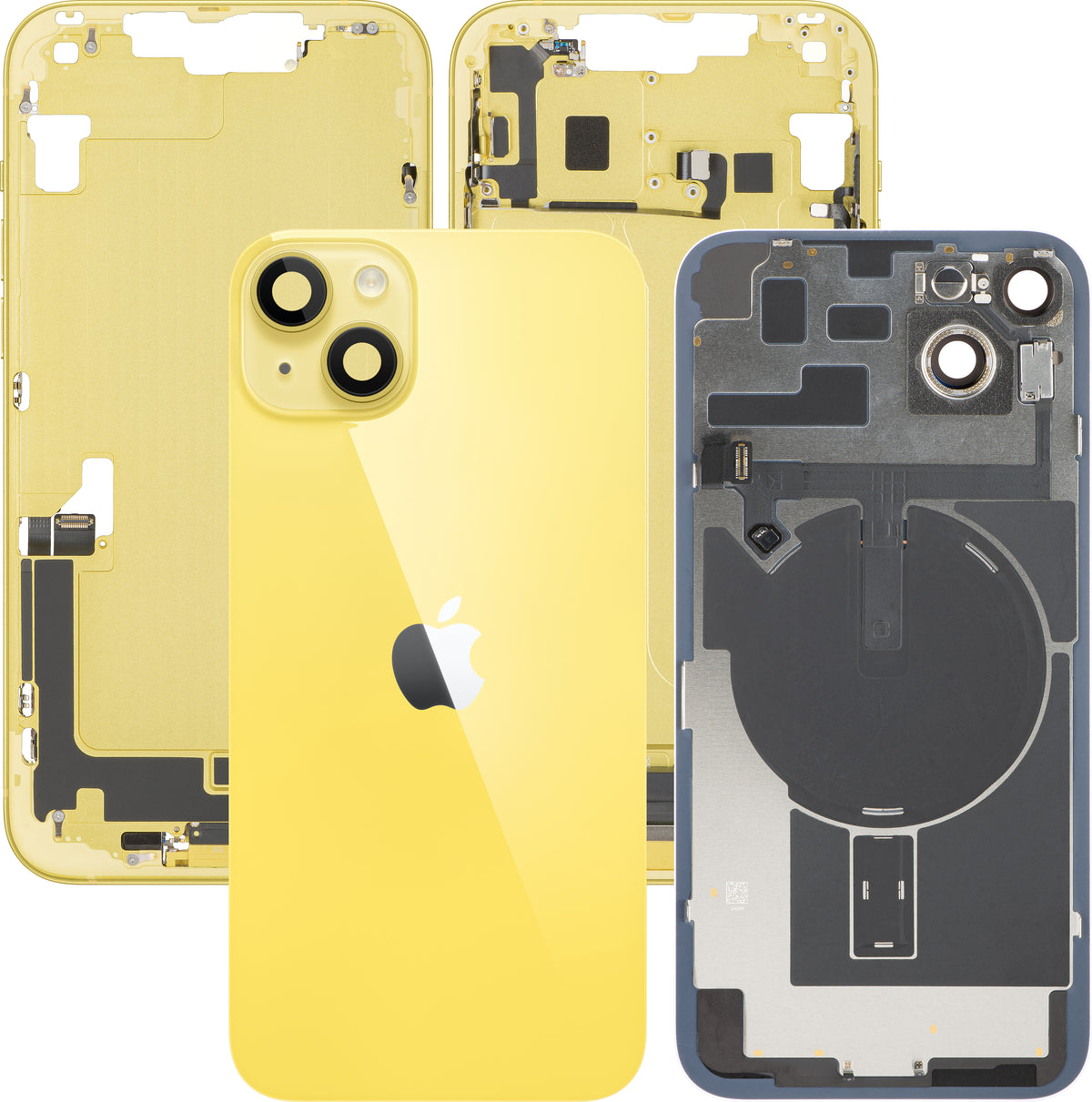 Apple iPhone 14 Plus -akun kansi, keskikuori, täydelliset osat, keltainen, premium-vaihto