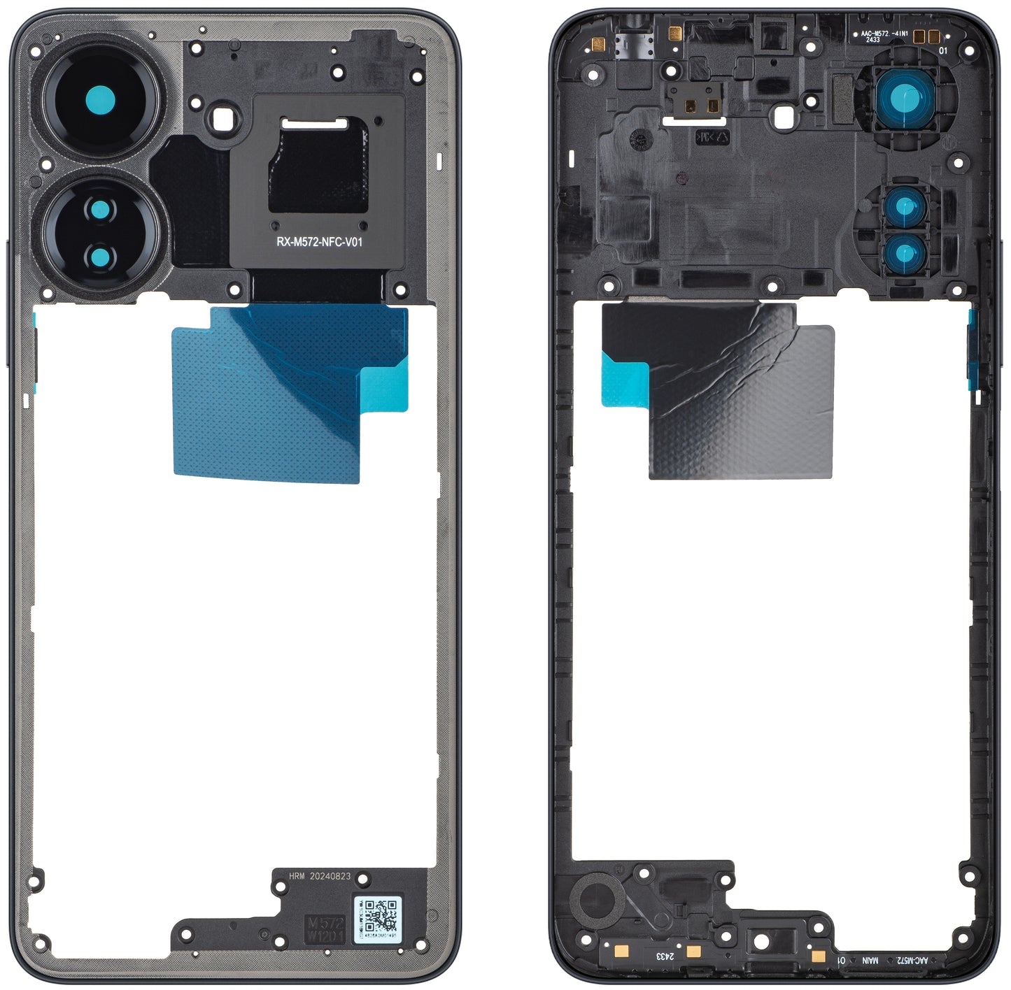 Xiaomi Redmi 13C NFC / Poco C65 keskikotelo, Musta, Service Pack 560001C3UP00